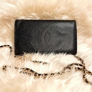 CHANEL‎ Black Wallet with Chain
